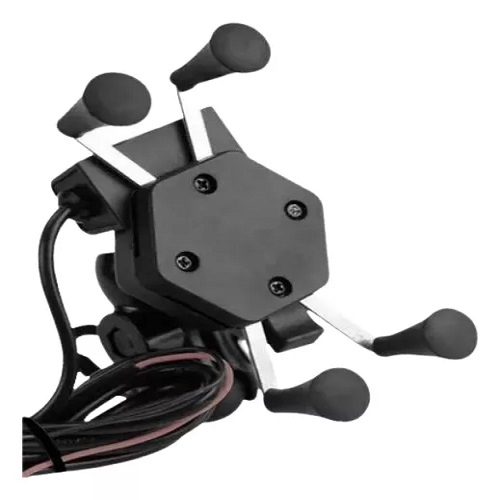 Suporte de Celular com Carregador USB Garra Aranha para Moto - Cód. 407