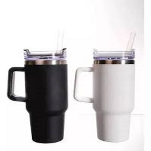 Copo Térmico Inox Caneca Grande Canudo 1200ml - Preto - Cód. 332