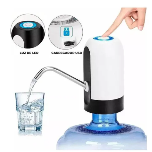 Filtro de &Aacute;gua El&eacute;trico Port&aacute;til Bivolt USB para Gal&atilde;o 5L-20L - Cód. 517