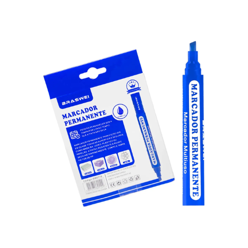 Canet&atilde;o Permanente Para Diversas Superf&iacute;cies Caixa com 12 Unidades Azul - Cód. 532