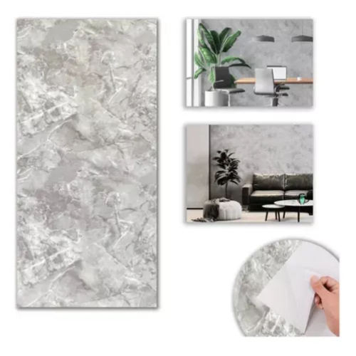 10 Placas Adesivas 30x60 Decorativas Marmore Revestimento Autocolante Parede Piso Porcelanato Painel 3d Adesivo Banheiro Quarto Sala Cozinha QZ83 - Cód. 478