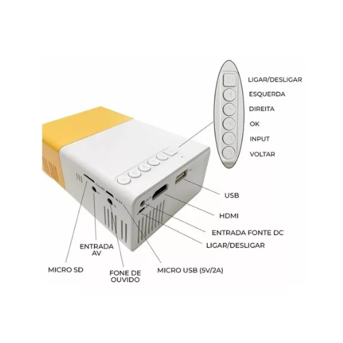 Projetor Led Portátil 1080p Cinema Filme Futebol Hdmi Tv Pc