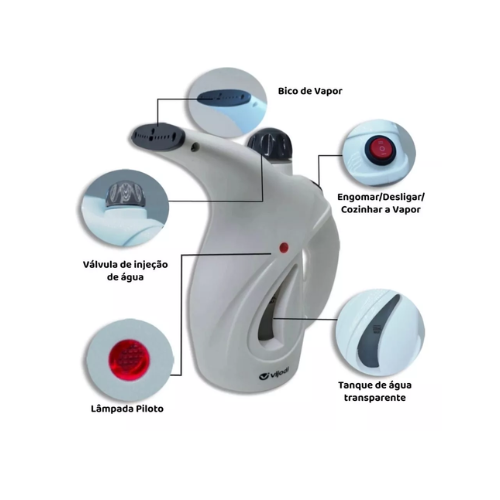 Passadeira De Roupas A Vapor Vertical Portátil 110v Cor Branco 100000041 - Cód. 298