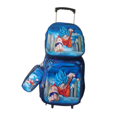 Kit Mochila Escolar Dragon Ball Com Rodinha - Cód. 329