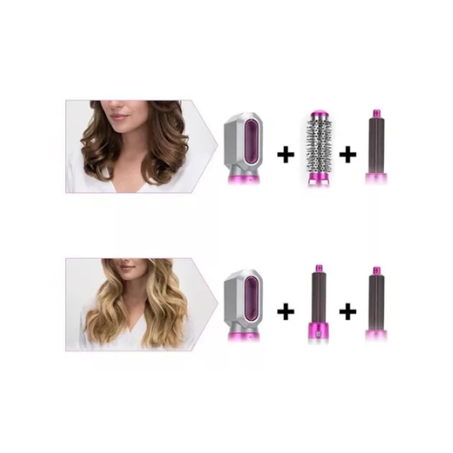 Secador De Cabelo Escova Alisadora 5em1 Eletrico Profissional 100000040