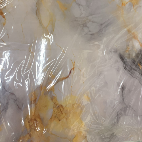 Kit 10 Placas Adesivas Parede Mármore Branco e Dourado Dourado 60x60 CODQZ73 - Cód. 471