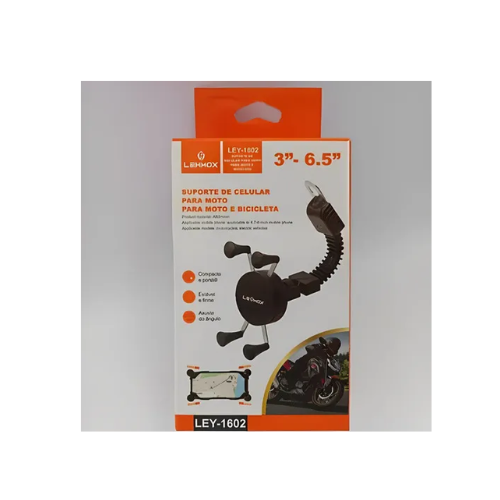 Suporte Celular Para Moto Bicicleta Retrovisor Ferro Universal Garra Cor Preto