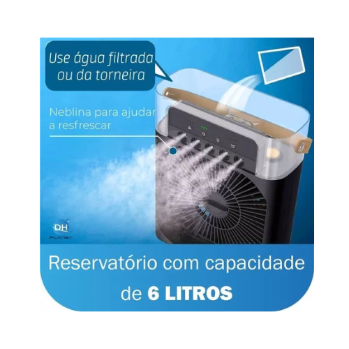 Mini Climatizador Ar Condicionado Portátil Com Reserva De Água - Cód. 5