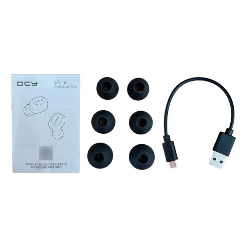 Fone De Ouvido In-ear Bluetooth 5.0 Sem Fio Qcy T1c Preto - Cód. 516