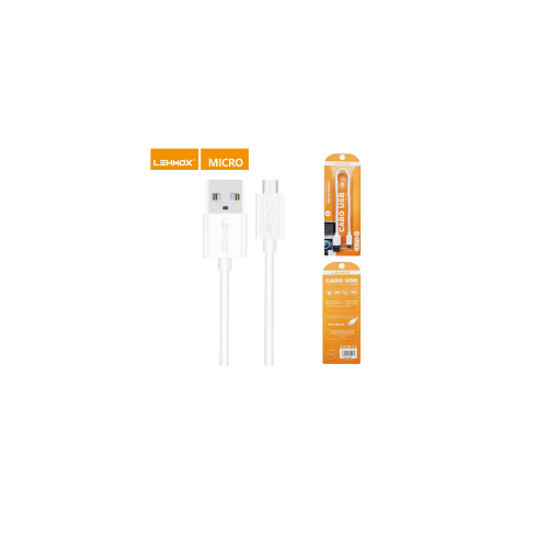 Cabo Usb Para Micro Carregador E Transmissor De Dados Rápido Branco