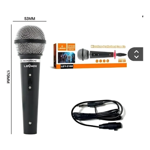 Microfone Profissional Com Fio Cabo P10 200cm