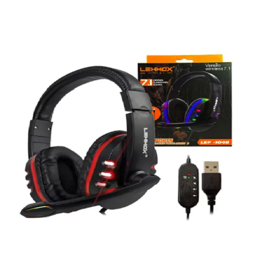 Headset Gamer USB 7.1 Virtual com LED RGB - Cód. 437