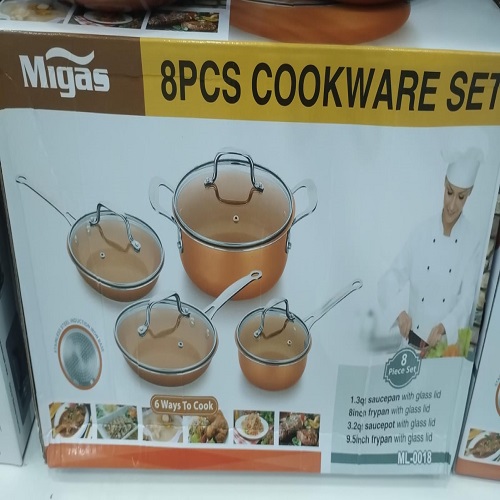 Jogo de Panelas Antiaderente Migas 8 Peças Cookware - Cód. 432
