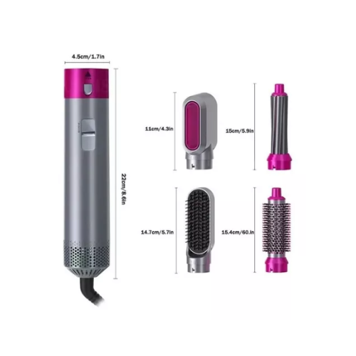 Secador De Cabelo Escova Alisadora 5em1 Eletrico Profissional 100000040